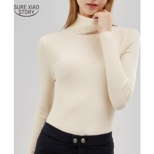 2021 Winter Knitted Jumper Warm Tops Fashion Women Turtleneck Elegant Sweater Casual Autumn Korean Sweater Solid Pullover 16941