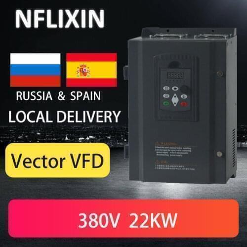 22kw 380v AC 30HP VFD Variable Frequency Drive VFD Inverter 3 Phase Input 3 Phase Output Frequency inverter spindle motor