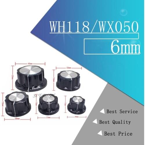 5Pcs MF-A01 MF-A02 MF-A03 MF-A04 MF-A05 Potentiometer Knob WH118/WX050 Rotary Switch Electronic 6mm