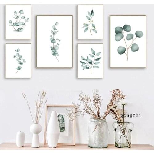Watercolor Simple Plants Leaf Nordic Poster Minimalist Canvas Painting and Prints Scandinavian Wall Art Pictures Home Decoration