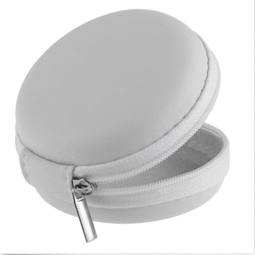 White Waterproof Desk Clip Holder Storage EVA Earphone Wire Box(Without Earphone) Zipper Data Line Cables Box 1PC