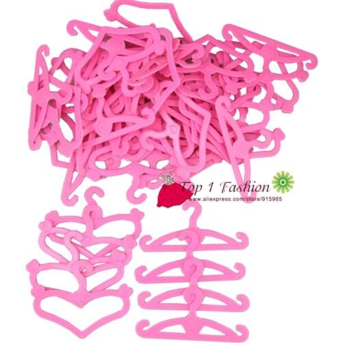 Free shipping 10pcs/set Clothes hangers accessories for barbie doll
