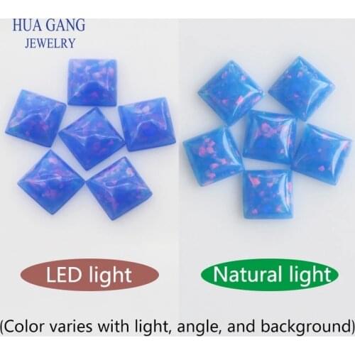 OP05 Opal Loose Stones Rectangle Shape Base Cabochon Created Opal Beads Semi-Precious Stones For Jewelry Making 3x5mm-10x14mm