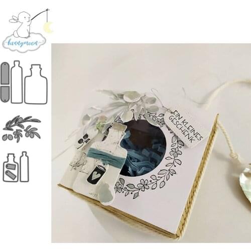 Bottles with Leaves Metal Cutting Dies Embossing Scrapbooking Stencil Craft Cut Dies For DIY Card Handmade