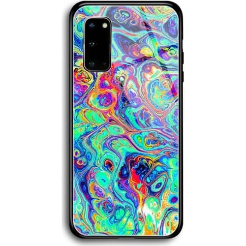 Color art abstract Phone Case Tempered Glass For Samsung S7 S8 S9 S10E S20 21 30 Plus ultra Note 8 9 10 Plus A7 2018