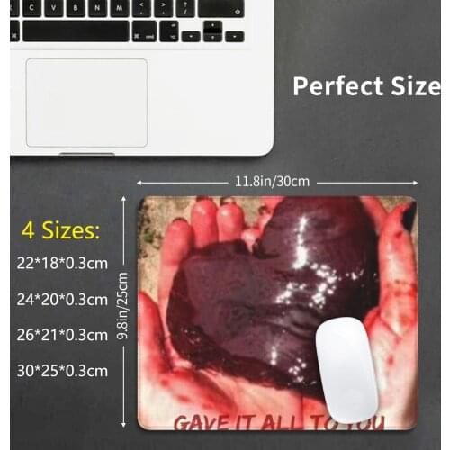 Gave It All To You Mouse Pad DIY Print Cushion Heart Blood Bloody Break Heartbreak Heartbroken Emo Sad Love