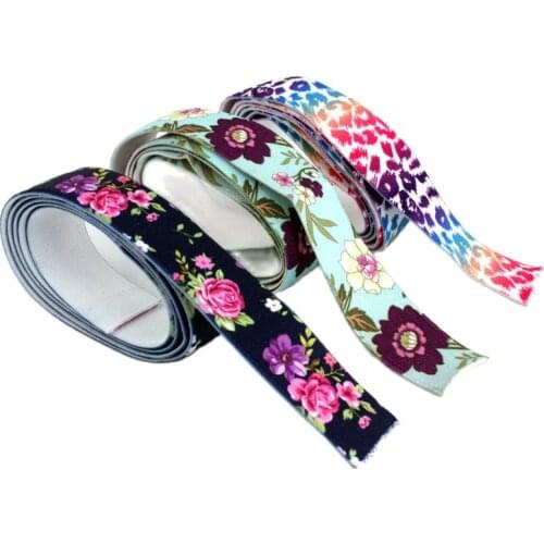 2.5cm New flower multicolor High quality and durable pants skirt belt car decoration color printing rubber band elastic band