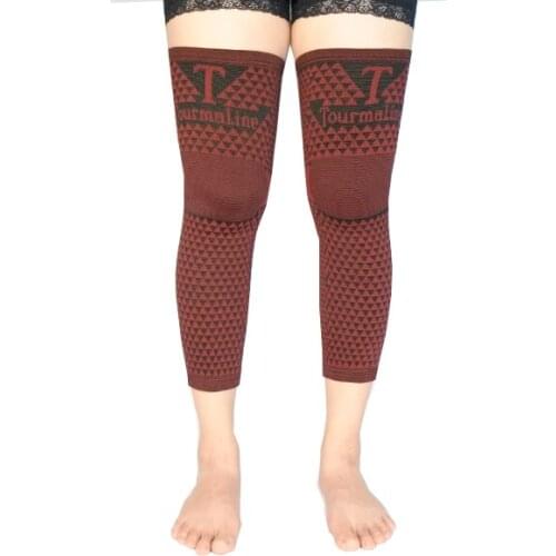 2pairs/lot Good Elastic Sports Protective Knee Support Sleeve Wraps Magnetic Healthy Long Kneepad