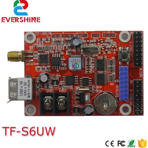 TF-S6UW WIFI+USB led controller 1280x16,640x32 pixels Wireless p10,F5.0,P16,F3.75 led module controller card