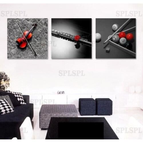 Canvas Art 3 Panels Interior Decoration Wall Art Instrumental Music Decoration Paintings For Living Room Wall