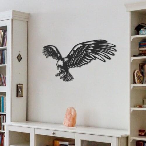 KARTAL METAL DUVAR TABLOSU KUŞ DEKOR DEKORATİF ŞIK KALİtELİ PANO 34x70