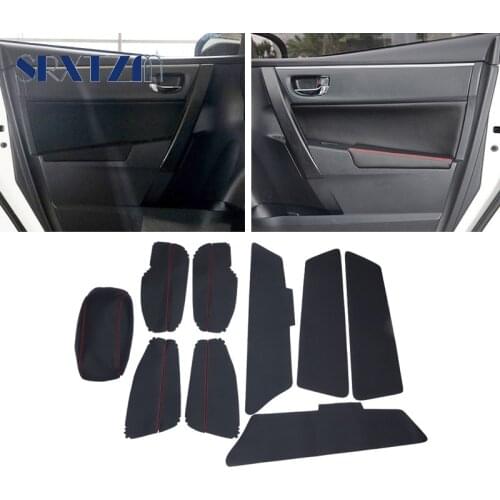 Microfiber Leather Interior Door Panels Guards Door Armrest Covers Protective Trim For Toyota Corolla 2014 2015 2016 2017