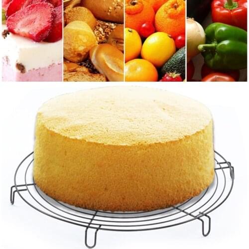 Round Nonstick Cake Cooling Rack Stainless Steel Wire Cooling Grid Wire Tray 37MF