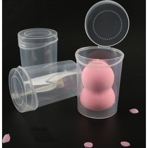 Round Plastic Box Case Gourd Shape Powder Puff Sponge Storage Empty Container Clear Flip Lid Multipurpose Powder Puff Container