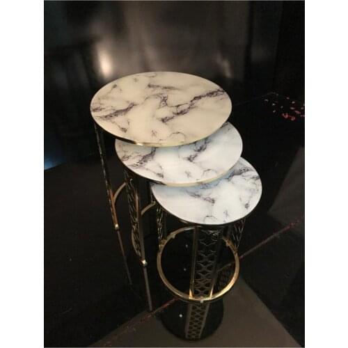 Laser Cut White Marble Pattern Lux Zigon Table Basse Mesa Auxiliar غرفة المعيشة الأثاث Stolik Kawowy журнальный столик