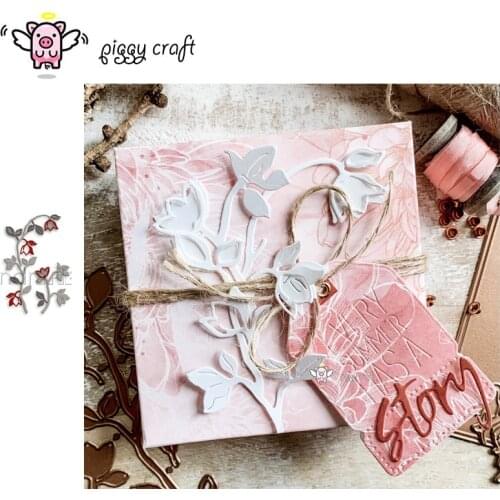 Piggy Craft metal cutting dies cut die mold Flowers branches leaves Scrapbook paper craft knife mould blade punch stencils dies