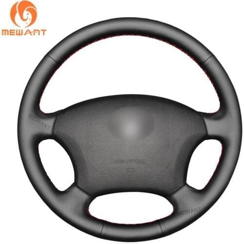 MEWANT Black Artificial Leather Steering Wheel Cover for Toyota Land Cruiser Prado 120 Tacoma 4Runner Hilux Highlander Sequoia