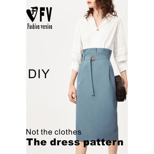 Pattern Shop Womens Fake Two-piece Dress Pattern Garment Sewing Drawing BLQ-566