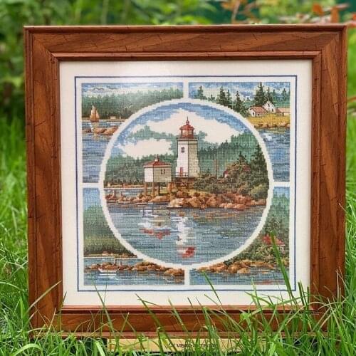 Landscape lighthouse 41-41 Cross Stitch Set Cross-stitch Kit Embroidery Needlework Craft Packages Cotton Fabric Floss