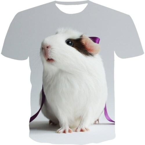 2021 New Summer T-Shirt Unisex Short-Sleeved 3D Printing T-Shirt Animal Series Mouse Round Neck Pullover XXS-6XL Wholesale