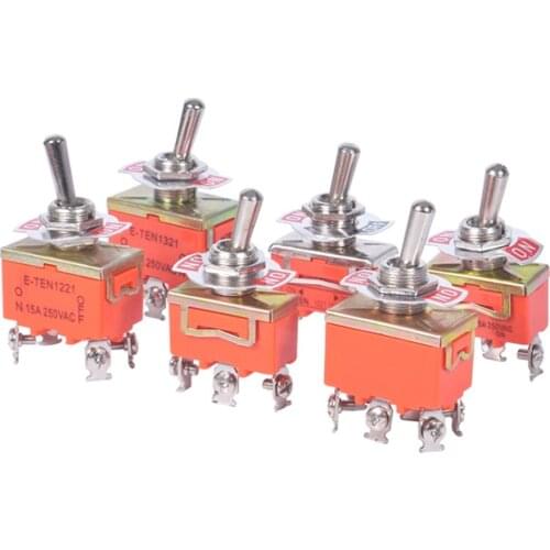 1pc New High Quality 15A 250V SPST 2 4 6 Terminal ON OFF Toggle Switch Self-locking Waterproof cap