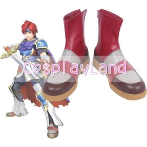 Fire Emblem Roy Red Cosplay Shoes Boots Party Cosplay Show Shoes Custom Made for Adult Men Shoes Costume
