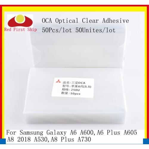 50pcs/Lot OCA Optical Clear Adhesive for Samsung Galaxy A6 2018 A600 A8 A530 OCA Glue A6+ A605 A8+ Plus A730 Laminating OCA