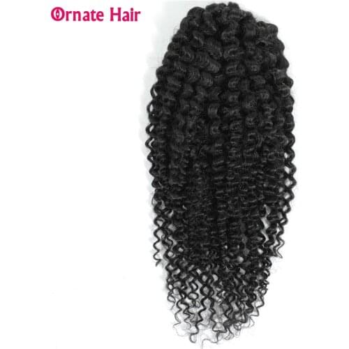 Ornate Brazilian Hair Kinky Curly Drawstring Ponytail Human Hair for Black Women Non-Remy pony tail Hair Extensions Middle Ratio