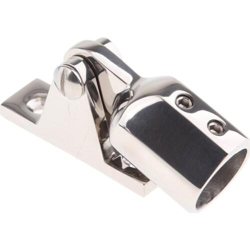 Deck Hinge Mount Bimini Top Cap Tube 7/8 inch External Eye End for Boat Stainless Steel Heavy Duty Marine Hardware