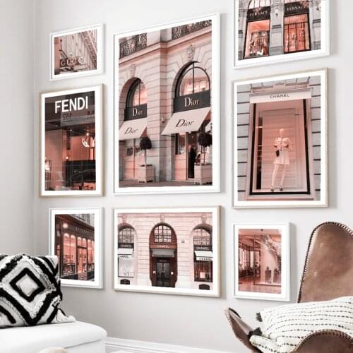 Paris Fashion Street Shop Window Wall Art Canvas Painting Modern Nordic Posters And Prints Wall Pictures For Living Room Decor