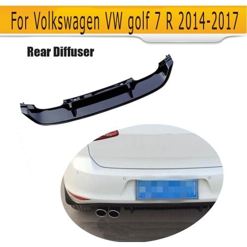 PP Rear Bumper Diffuser Lip Spoiler for VW Golf 7 VII MK7 R Bumper 2014 UP Rear Diffuser Spoiler Gloss Black
