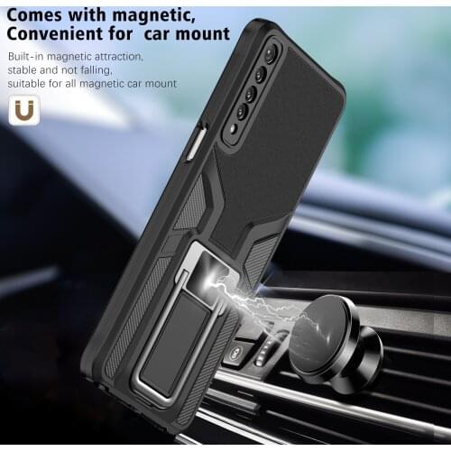 Rugged Magnetic Ring Stand Armor Shockproof Case For LG Stylo 7 Hard PC Bumper Soft Silicone Protective Back Cover Coque Fundas