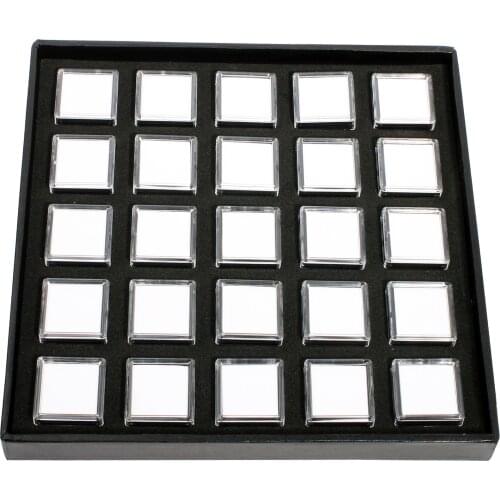 Professional Diamond Reversible Black And White Inserts 25Pcs In A Set Loose Gem Display Box