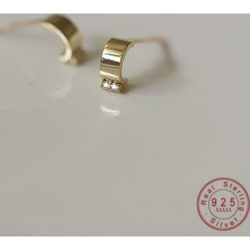 925 Sterling Silver French Cold Style Glossy Earrings Women Classic Vintage Electroplating 14k Gold Jewelry Accessories