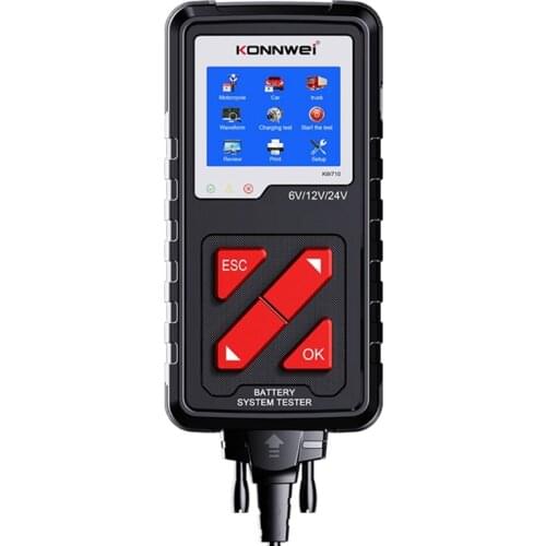 KONNWEI KW710 6-36V Car Battery Tester 100-2000CCA Battery Load Tester 3.2Inch Screen Cranking and Charging System Tester