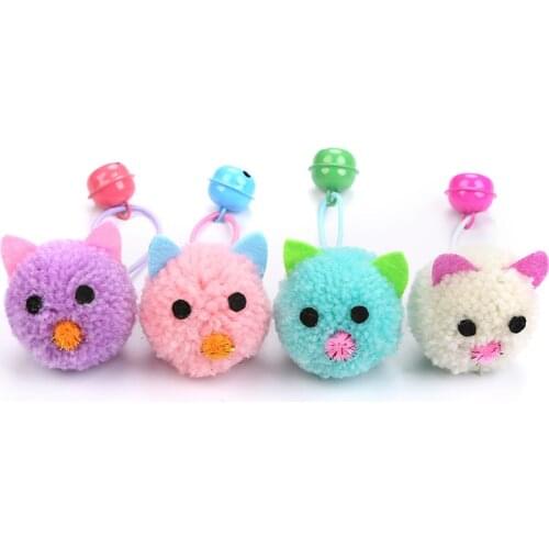 Cat Funny Toys Plush Mouse Head Shape Bells Playing Toys Home Pet Products Cat Supplies Fun Toys Pet Supplies Home Cat Toys