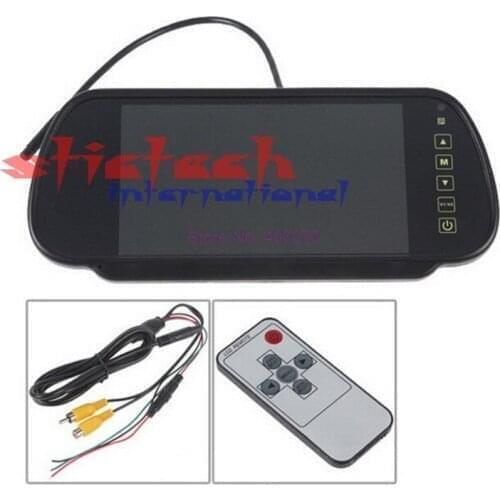 By dhl or ems 20 sets 7 inch TFT LCD Car Rearview Mirror Monitor Support V1 V2 2 Ways Video Input For Reverse Backup Camera