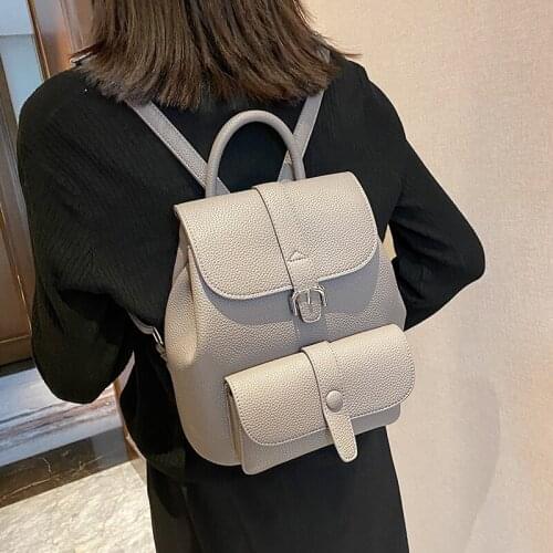 2022 PU Leather Women Backpack Designers Brand for Teenage Girl High Quality Travel Books Rucksack Fashion Women Backpack Bag