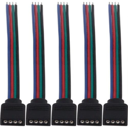 10/20/50/100 pcs/lot 4 pin Female plug RGB Connector Cable For SMD 3528 5050 RGB LED Strip Lighting