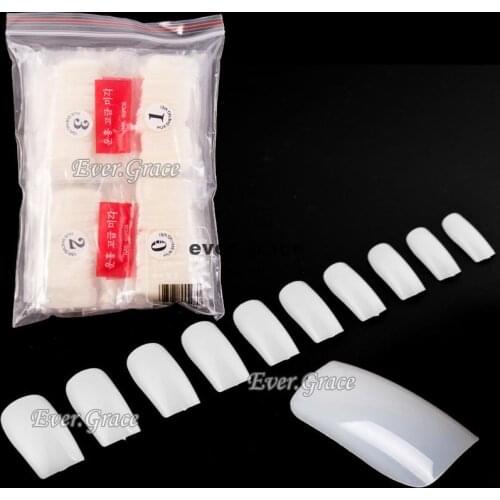 10 Sizes Nail Art 500PCS Natural False Tip For Acrylic System UV Gel Decoration