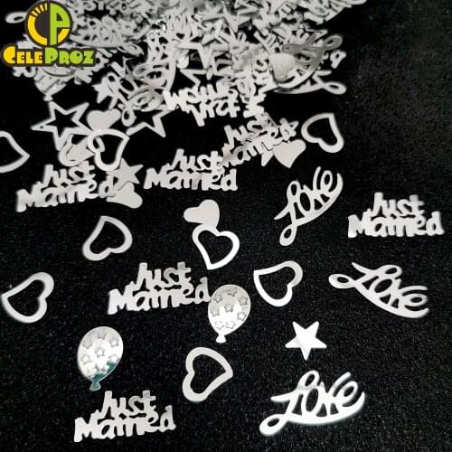 15g Wedding Confetti Just Married Table Confetti Sequins DIY Wedding Party Decor Invitation Filler DIY Party Decoration Supplies