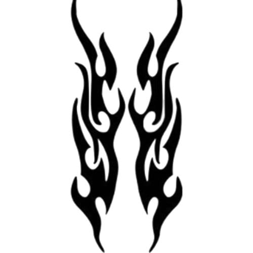 2pc Car Reflective Stickers Flame Fire Sticker Car Bumper Vinyl Decal Cruiser Chopper Cafe Racer Old School