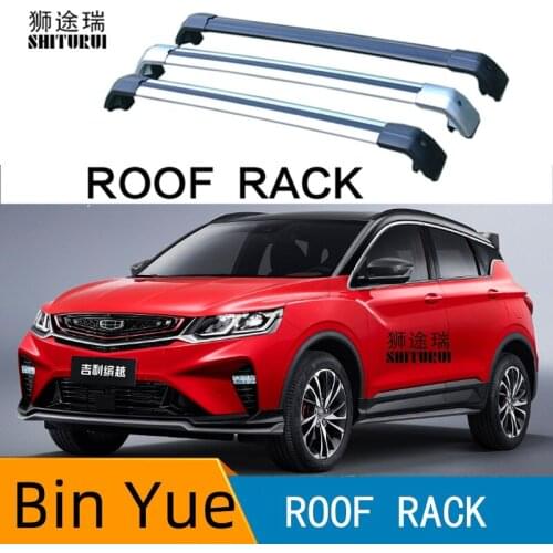 2Pcs Roof bars For Geely bin yue SUV 2019 Aluminum Alloy Side Bars Cross Rails Roof Rack Luggage shayu