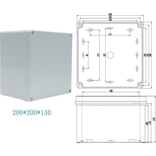 200*200*130mm ABS Junction Box Universal Project Enclosure Housing for Electronic
