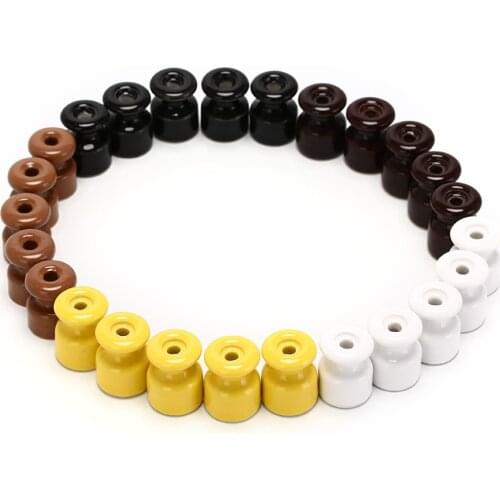 5pcs 5 Colors Electric Porcelain Ceramic Insulator Ceramic Insulators Porcelain Insulator for Wall Wiring High Frequency