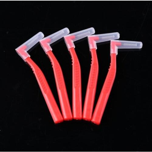 5pcs L Shape Interdental Brushes Oral Care Teeth Dental Floss Tooth Pick Toothpick Interdental Brush