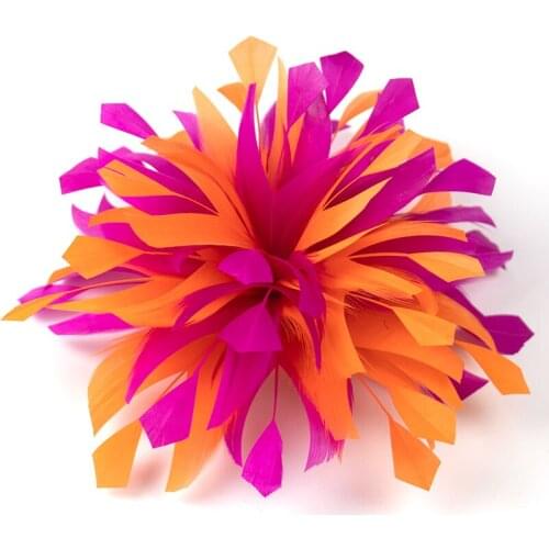 Hair Accessoires Feathers Orange Pink Charming Womens Flower Hat For Cocktail Ball Wedding Headband Headwear Plumes 1 Pieces