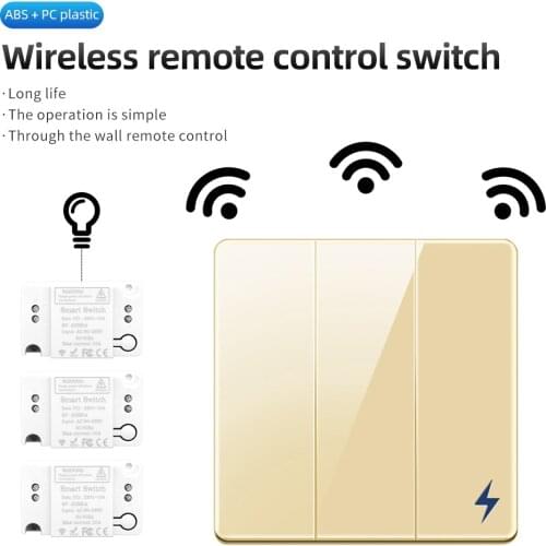433 MHz AC 110V 220V 10A 1/2/3 Gang wireless Wall Panel Switch Wifi Wall Switch Remote controller For Led Light Lamp Fan