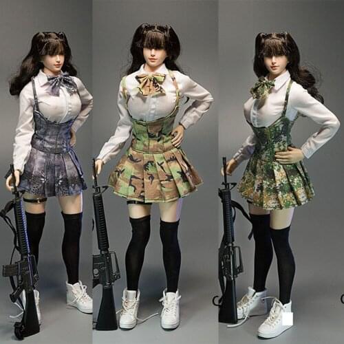 Cdtoys M014 1/ 6 Female Tactical Python Uniform Skirt For 12 Inch Dolls Pleated Skirt Suit Digital Camouflage