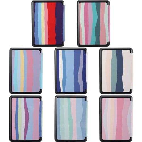For Paperwhite 4 Case PC Smart Case PC Back Hard Cover for 10th 2018 Rainbow Colorful Cover